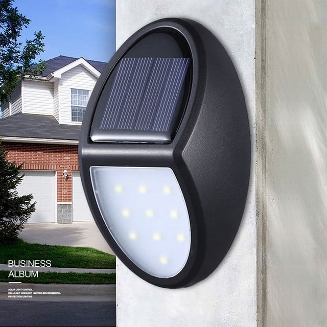 Xihbxyly Lámpara de Jardín Energy 10Led, Iluminación de Inducción con Energía Solar, Encendido y Apagado Automático, Decoración Exterior, Material Abs Impermeable, para Valla de Jardín, Fácil Instala