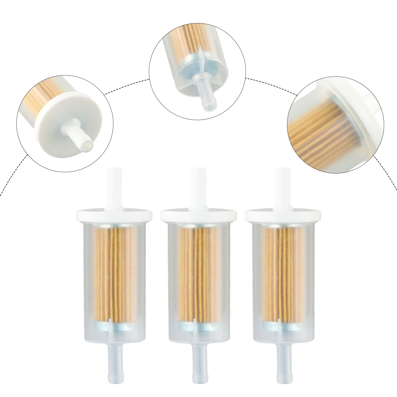 Wuweikeji 9 pack 1/4\" Inline Fuel Filter for Lawn Mower Tractor - Fits 695666 691035 845125 Models-Craftsman Troy Bilt