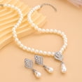thumbnail image 4 of Yesbay 1 Set Jewelry Set Faux Pearl Earrings Necklace Adjustable Length Decor Polished Prom Party Wedding Party Bride Jewelry, 4 of 6