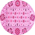 thumbnail image 1 of Ahgly Company Indoor Round Abstract Pink Modern Area Rugs, 5' Round, 1 of 4