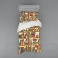 thumbnail image 2 of Cat Duvet Cover Set, Nerd Book Lover Kitty Sleeping over Bookshelf Library Academics Feline Boho Design, Bedding Set with Shams and Fitted Sheet, 3 Sizes, by Ambesonne, 2 of 3