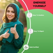 Shifaa Nutrition Energize Halal Vitamins – Natural Energy & Focus Support with B Vitamins, Caffeine & Taurine – 60 Servings, Jitter-Free
