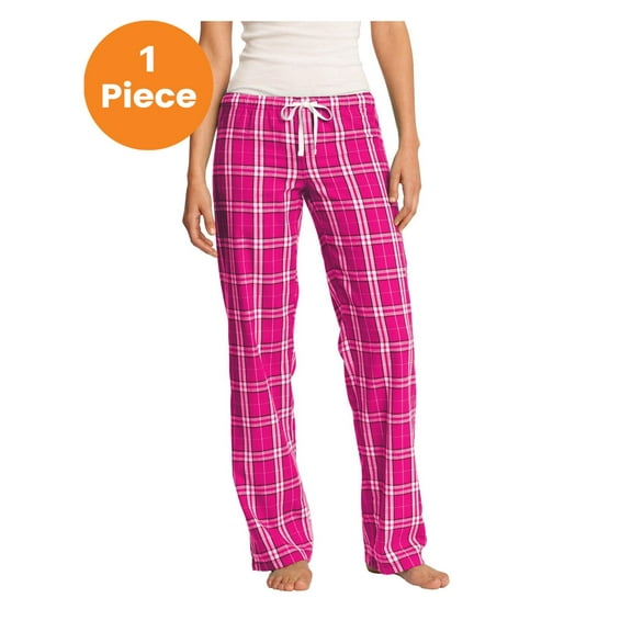 District Women's Flannel Plaid Pant, Dark Fuchsia, 3XL, Juniors Pants