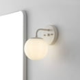 thumbnail image 2 of Jonathan Y 5.75" 1-Light Metal/Frosted Glass Contemporary LED Vanity Light, Almond, 2 of 7