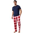thumbnail image 4 of New men's pajama set featuring printed checkered pattern, loose fit, suitable for wearing outside, suitable for home use, 4 of 6
