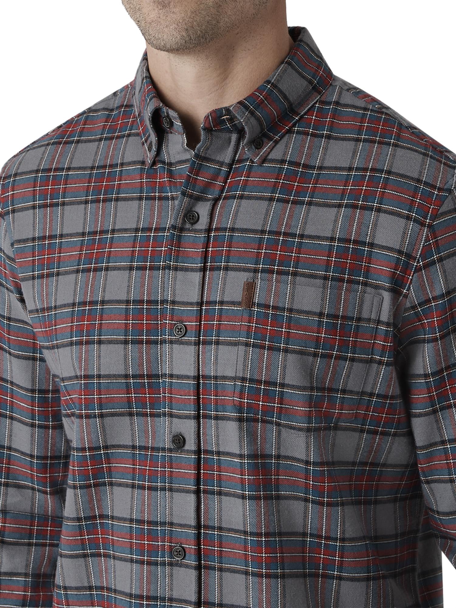 Chaps Men's & Big Men's Long Sleeve Stretch Button Down Flannel Shirt
