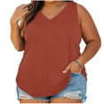 thumbnail image 1 of StSilkitty Plus Size Tank Tops for Womens Solid Color Loose V Neck Blouses Summer Beach Lightweight Soft Shirts, 1 of 7
