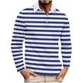 thumbnail image 2 of Blusa y camisa de manga larga con cuello vuelto para hombre, moda informal, botones, cuello vuelto, camisa de manga larga a rayas, abrigo de poliéster para hombre, 2 of 6