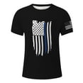 thumbnail image 3 of Caqnni American 1776 Shirt Men Distressed American Flag Patriotic Short Sleeve Independence Day T-Shirt(Black,M), 3 of 4