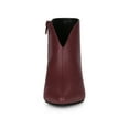 thumbnail image 6 of BLISSFUL STEP Women's Cutout Stiletto Heels Ankle Booties Burgundy 5.5, 6 of 7