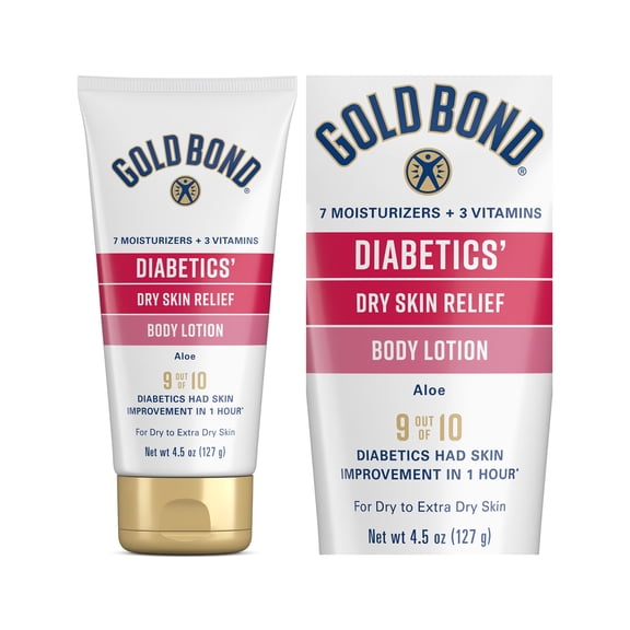 Gold Bond Diabetic Body Lotion, Dry Skin Relief with Vitamin E & Aloe to Soothe & Moisturize Flaky, Rough Skin, 4.5 oz