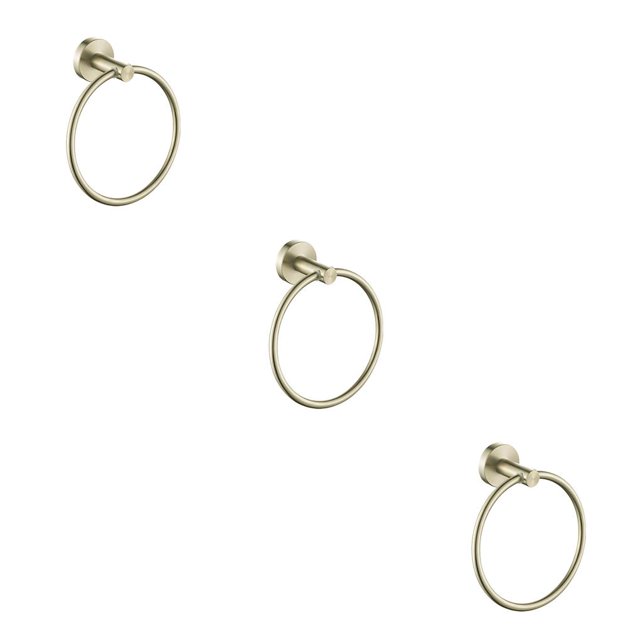 pitrice Towel Ring Fixing Rings Hanging Rack Convenient Towels Hangers for Indoor Use Hanger Stand for Home Bathroom Kitchen Use Golden 3Set