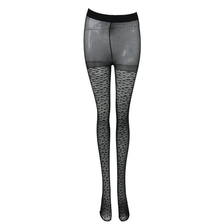 

Women s Jacquard Leopard Pantyhose Tights Black