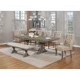 thumbnail image 2 of Ensemble de Salle à Manger Rustique 7pc avec Chaises et Banc Beiges et Table en Bois Extensible, 2 of 9