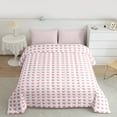 thumbnail image 2 of Manfei Cute Heart Print Full Size Comforter Sets for Girls, Pink White Bedding Comforter Set, Love Theme Bedding Sets, Breathable Home Decor Reversible 3pcs, 2 of 8
