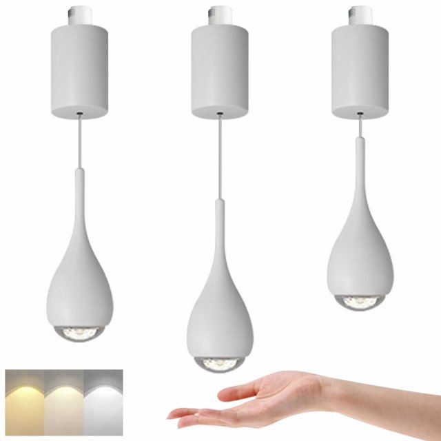 Suspensions de Lumière de Piste en Forme de H avec Projecteur à Main 7W LED, Lumière d'Lot à Gradation Continue Moderne, Lampe à Hauteur Libre 3 Couleurs pour Salon Cuisine Lot
