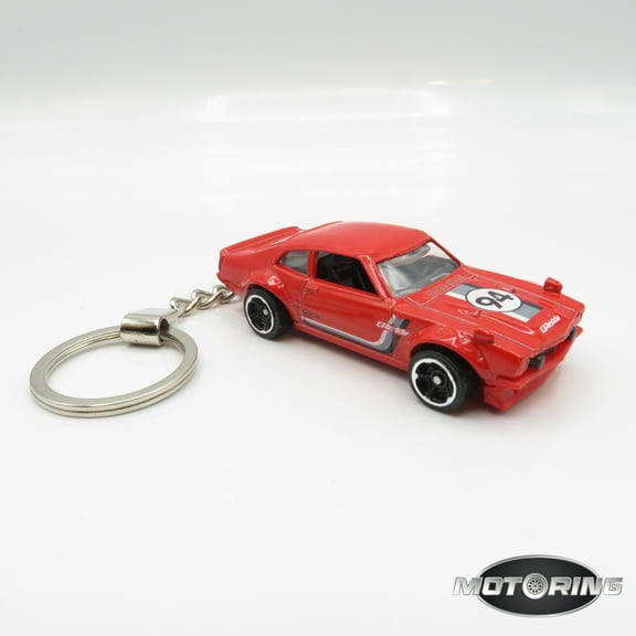 Ford Maverick Red Custom Car Novelty Keychain 1:64 Diecast