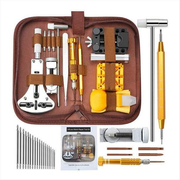 Kit de ReparacióN de Relojes Kit de ReparacióN de Relojes Removedor de Correa Abridor de Fondo Herramientas de ReparacióN y Ajuste de Relojes (149 Piezas)