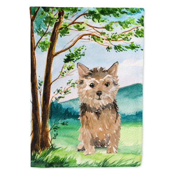 Carolines Treasures CK2006GF Under the Tree Norwich Terrier Flag Garden Size Small multicolor