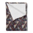 thumbnail image 2 of Abstract Soft Flannel Fleece Throw Blanket, Modern Geometric Triangles Stripes Dots Repetitive Illustration, Cozy Plush for Indoor and Outdoor Use, 50" x 70", Brown and Multicolor, by Ambesonne, 2 of 5