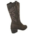 thumbnail image 3 of Women Cowgirl Cowboy Stitched Mid Calf Forever Boots Pointy Toe Western Dark Brown 8, 3 of 4