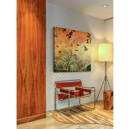 "Black Birds Dance" Painting Print on Wrapped Canvas
