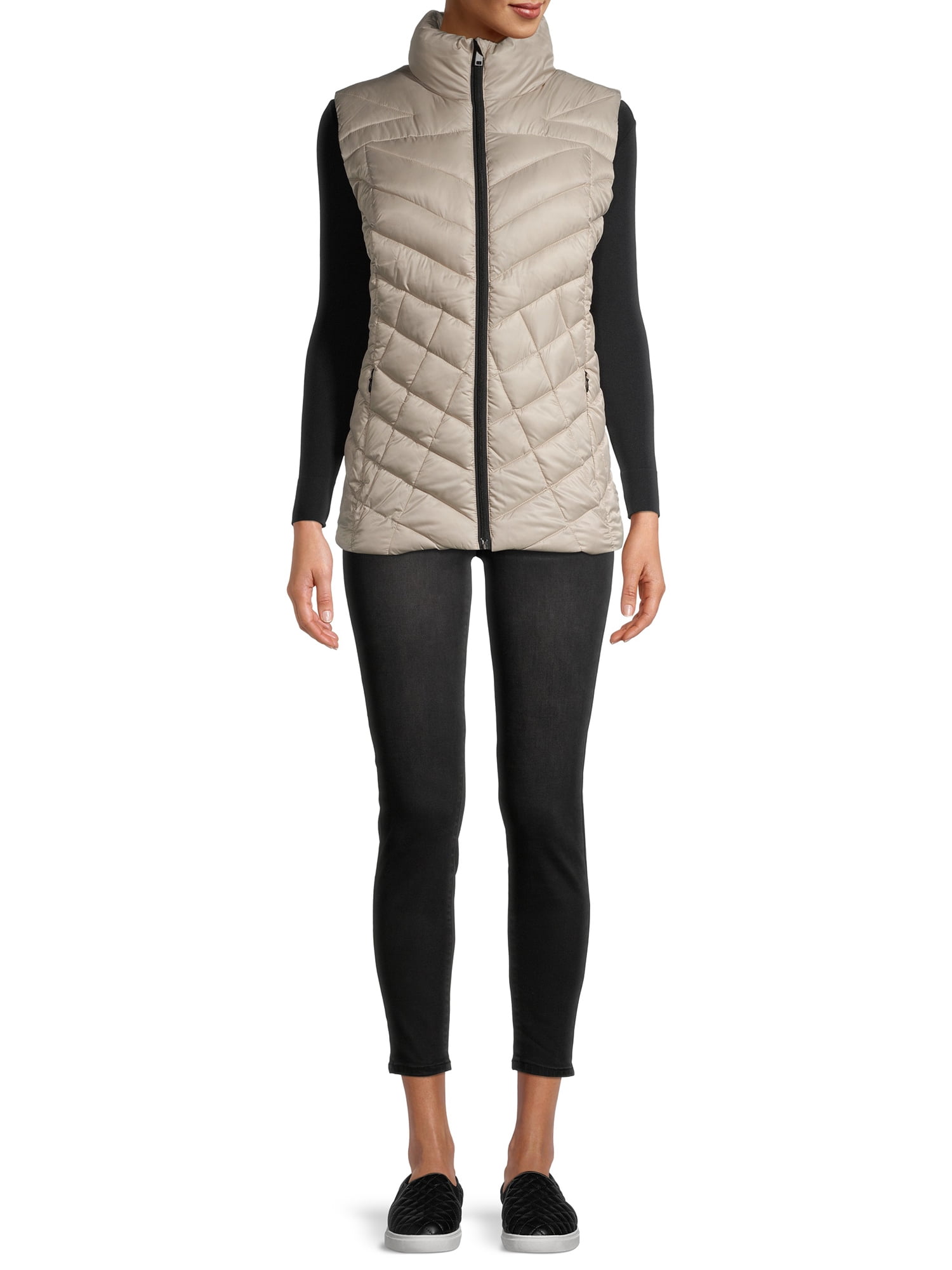 big chill women's down chevron quilted puffer vest