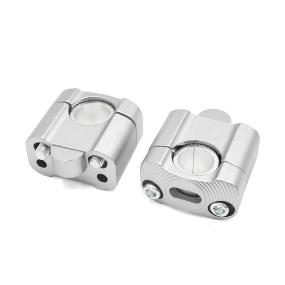 Unique Bargains 2Pcs Universal Silver Tone 22mm Handlebar Riser Clamp Bracket Adaptor for Motorcycle