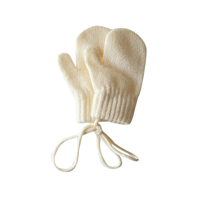 GDREDA 2024 Winter Children's Gloves with Candy Color Design and Secure Finger Halterneck for Comfort White,A
