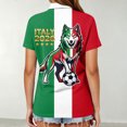 thumbnail image 4 of Women's Football Graphic T-Shirt, Women's Printed Short Sleeve Sports Top - Fashion Athletic Workout Shirt for Gym and Casual Wear for Soccer Tournament 2026 Deep Red Size: 2XL, 4 of 5