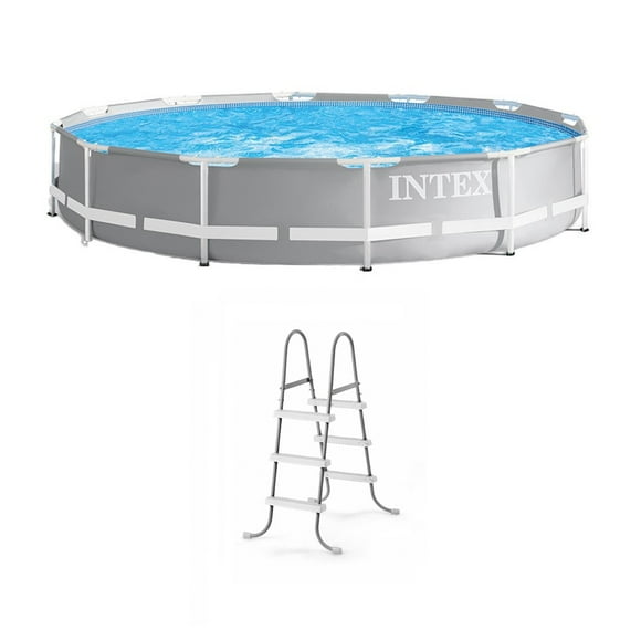 Intex Piscine hors Terre Prism Frame de 12 Pieds avec Pompe et Échelle de Piscine