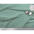 thumbnail image 3 of Soimoi Blue polyester Crepe Fabric Floral & Circle Geometric Printed Craft Fabric by the Yard 52 Inch Wide, 3 of 3