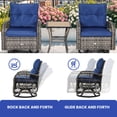 thumbnail image 6 of Wooflex 3-Piece Outdoor Indoor Rotatable Rattan Swivel Glider Rocker Chair & Table Patio Bistro Set Perfect Stylish Wicker Rocking chair for Relaxing Conversations, 6 of 11