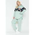 thumbnail image 2 of Women Plus Size Color Blocked Sweat Hoodie Pants Set, 2 of 5