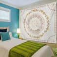 thumbnail image 5 of Orange Bohemian Tapestry Wall Hanging, Mandala Floral Medallion Hippie Tapestry with Light Brown Aesthetic Wreath Design, Cream Wall Decor Blanket for Bedroom Home Dorm, 5 of 8
