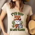 thumbnail image 4 of I've Got Boos In Low Places Shirt Funny Ghost Cowboy Halloween Graphic Tee, Navy, Size M, 4 of 6