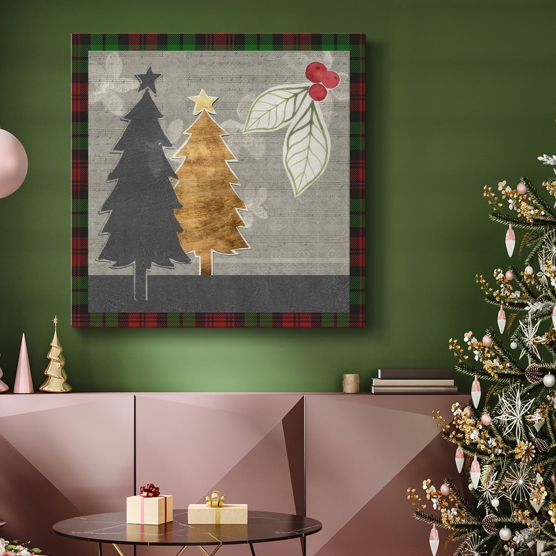 Collaged Christmas Collection C- Gallery Wrapped Canvas