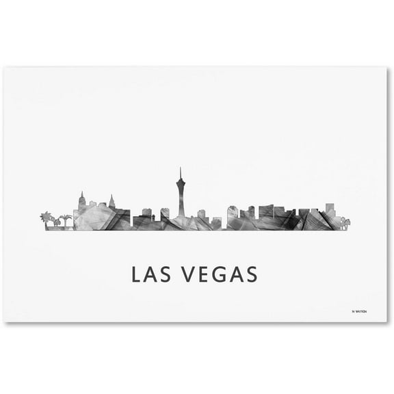 Trademark Fine Art 'Las Vegas Nevada Skyline WB-BW' Canvas Art by Marlene Watson