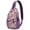 Retro, variant on Hawaiian Hibiscus Sling Backpack, Lightweight Summer Crossbody Bag with Tropical Floral, Jungle Leaves, Palm Leaf and Vibrant Botanical Print