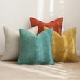 thumbnail image 4 of Lomyolo Set of 4 Chenille Pillow Covers - 20x20 Inch Soft Farmhouse Decor for Couch, Sofa, Bedroom Spring Summer Farmhouse Accent Boho Cushions Decor, 4 of 5