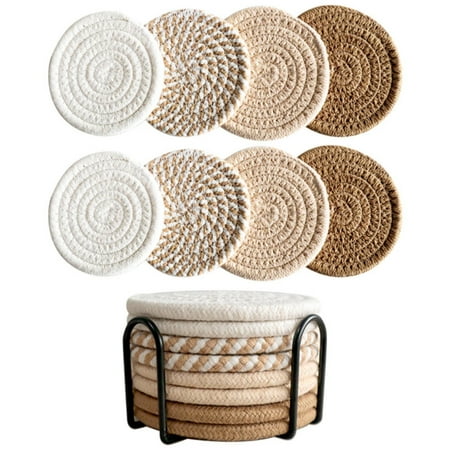 

yegeUY 8pcs With Storage Rack 7.95 Inch Trivets For Hot Dishes Hot Pads For Kitchen Trivets For Hot Pots And Pans Heat Large For Kitchen Pot Holders Kitchen Decor For Table