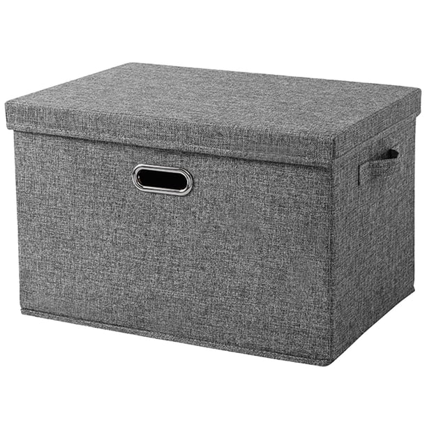 Cesta plegable de algodón y lino para guardar ropa, con asas, organizador de ropa.