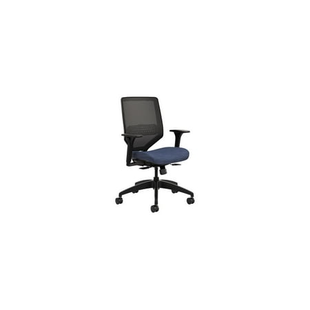 UPC: 0888206238478 | HON Solve Mid-Back Task Chair  Black ilira-Stretch Mesh Back  Adjustable Lumbar Support  Adjustable Arms  Easy Assembly  Black Frame  Midnight Seat Fabric