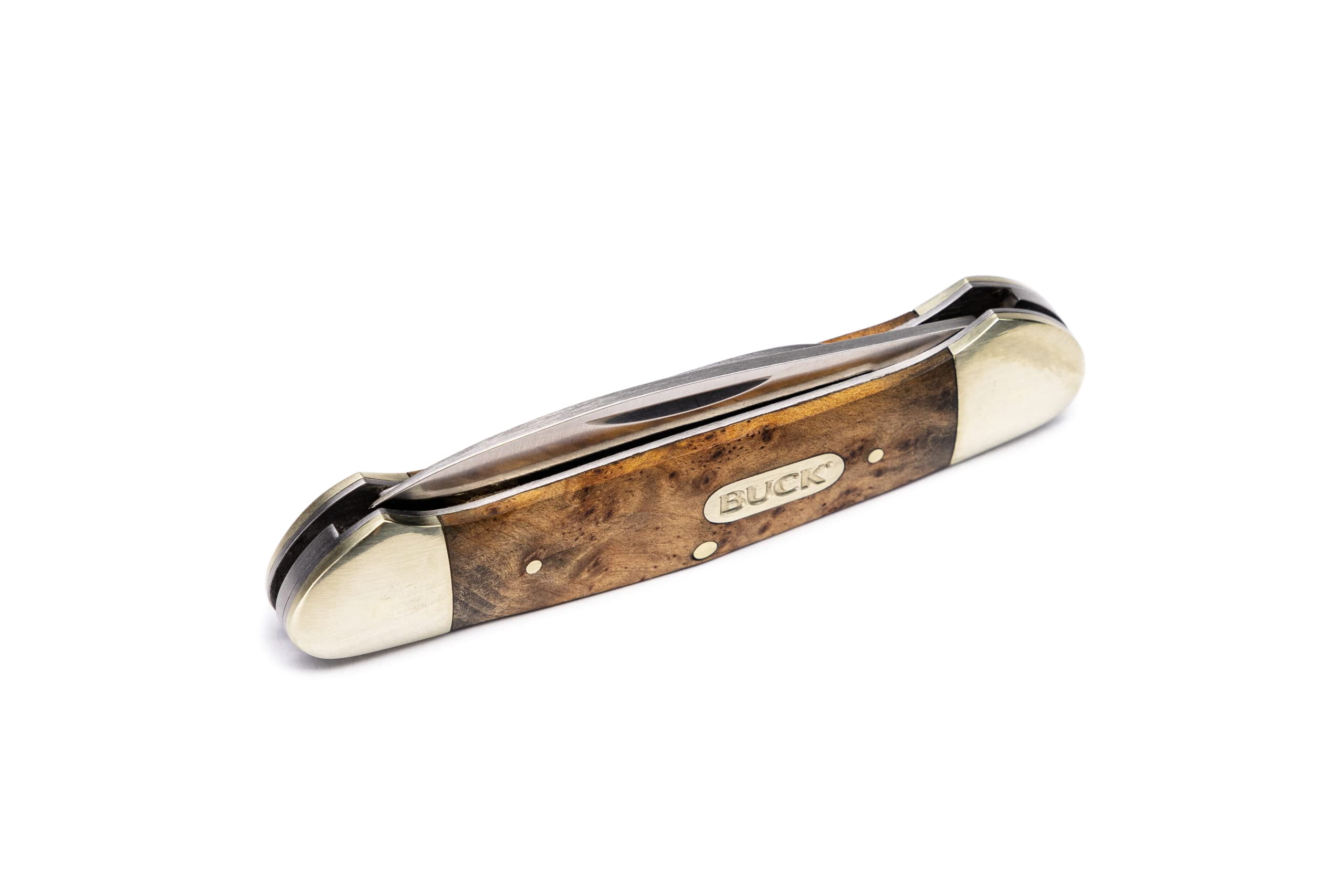Buck Knives 389 Canoe Folding Pocket Knife, 2-Blade, Burlwood Handle, 2.7 oz