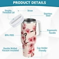 thumbnail image 3 of JSTEL Cherry Blossom Pink Flower 30 oz Tumbler Stainless Steel Water Bottle Vacuum Insulated Cup with Straw Lid & Handle For Travel Car Cup Holder, 3 of 8