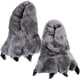 thumbnail image 1 of BRIGHTFUFU 1 par de pantuflas de pata de dinosaurio de invierno, pantuflas de felpa unisex, zapatos de interior (gris), 1 of 7