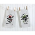 thumbnail image 5 of SPXUBZ Kitchen Towels, Country Farmhouse Cow Red Lips Green Flowers for Home Kitchen Decor Housewarming Gift Towel Set of 2, 5 of 5
