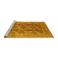 thumbnail image 2 of Ahgly Company Machine Washable Indoor Round Oriental Yellow Traditional Area Rugs, 7' Round, 2 of 4