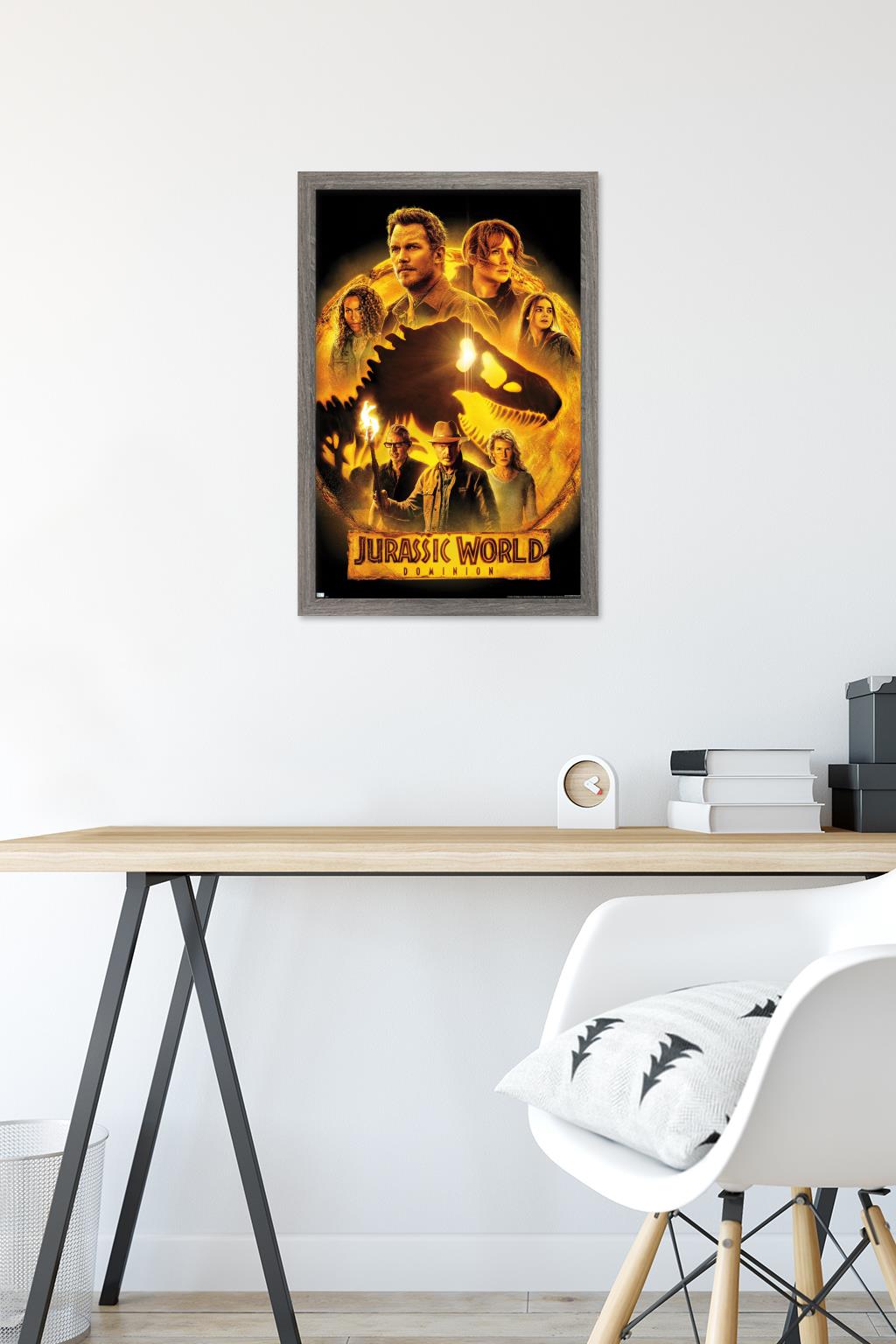 Jurassic World: Dominion - Group One Sheet Wall Poster, 14.725" x 22.375" Framed