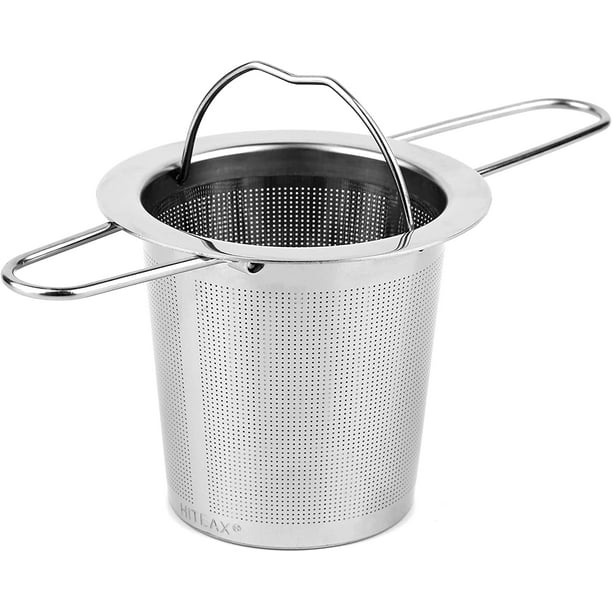 HiTeax Silver Tea Infuser, Stainless Steel Tea Strainer, Fine Mesh Tea